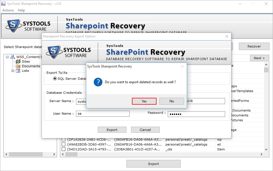 Do you want to recover deleted record