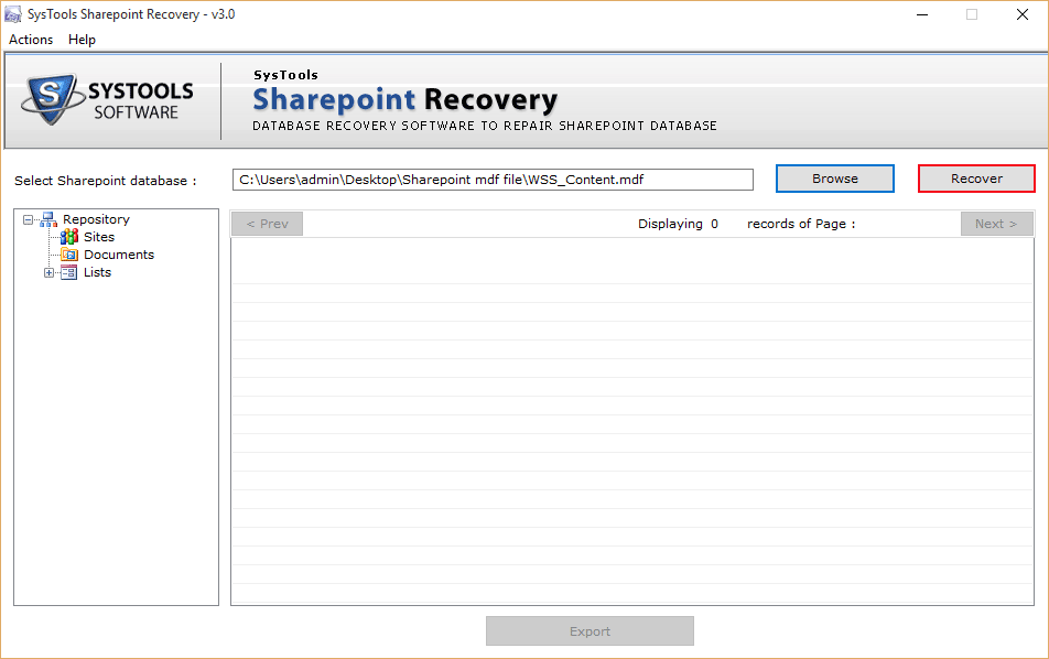 Location of SharePoint Database